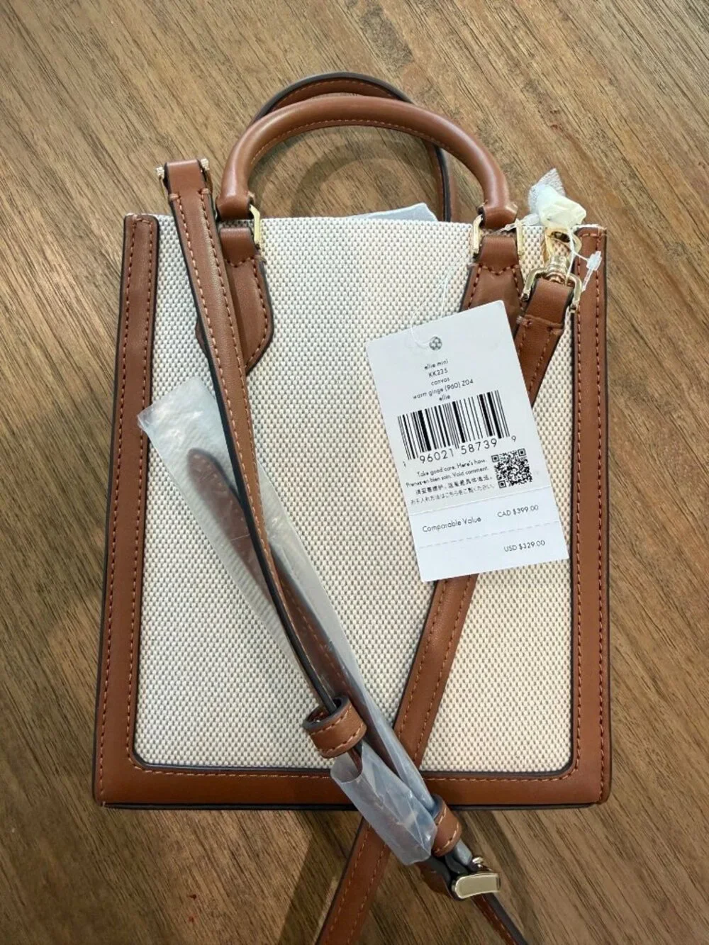 NWT Kate Spade Ellie Mini Canvas Tote Crossbody Bag